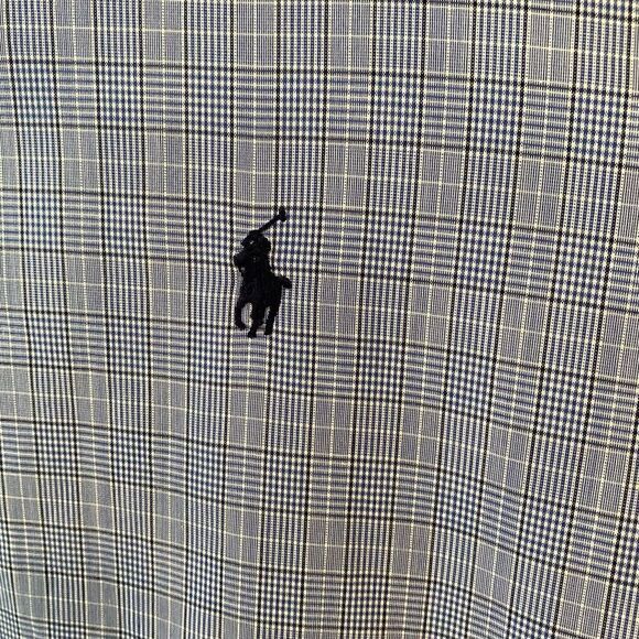 Ralph Lauren Men’s 16 34/35 Blue Pin Striped Collar Button Down Dress Shirt - Picture 6 of 8